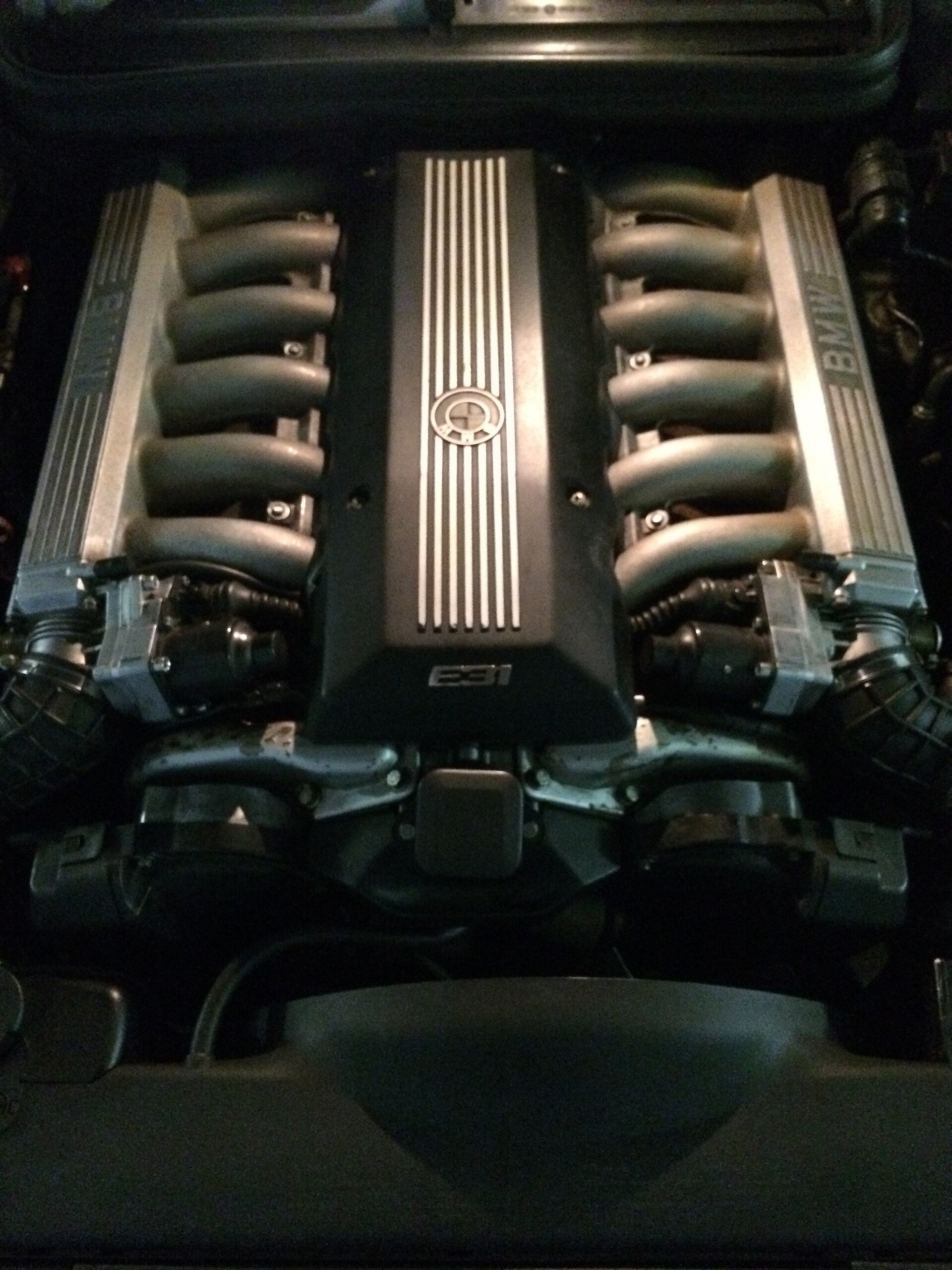 Zwoelfzylindermotor BMW M70B50 im Motorraum