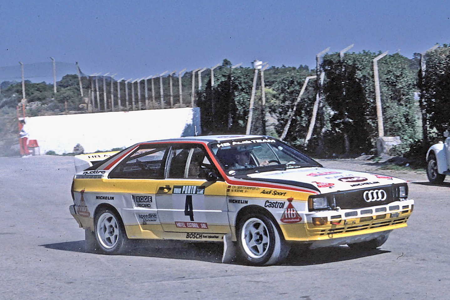 Audi quattro A2 mit Walter Röhrl und Christian Geistdoerfer bei der Rallye Portugal 1984